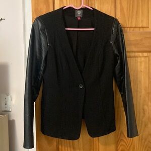Vince Camuto Black Blazer with pleather sleeves